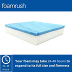 FoamRush 6" x 24" x 24" Gel Memory Foam Upholstery Square Cushion Medium Firm (Chair & Wheelchair Seat Cushion Replacement, Square Foam Dining Chairs, Couch, Sofa, Rubber Padding)