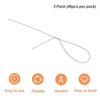 PATIKIL 32 Inch 24 Gauge Floral Stem Wire, 3 Pack/120 Pieces Bouquet Stem Paper Wrapped for DIY Crafts Flower Arrangements, Green
