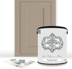 ALL-IN-ONE Paint, Durable cabinet and furniture paint. Built in primer and top coat, no sanding needed. Includes our 30 featured color card - Tapestry (khaki brown), Gallon