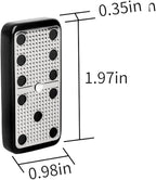 Bucher&Rossini Metal Surface Dominoes Set Double 6 - Classic Black Domino's Game Set with Silver Metal Surface for Adults and Kids Ideal Gift for Domino Players or Family Game Night