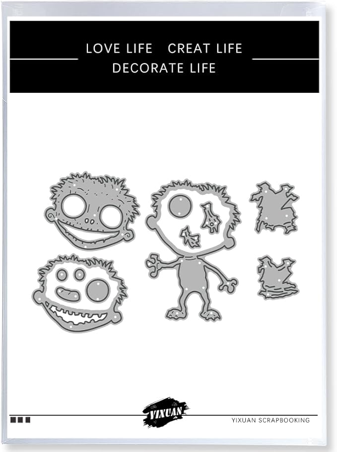 Halloween Clear Silicone stampReusable Stamp with Pumpkins, Skulls, Bats, Santa Claus, and Holiday Designs. Used for Making Cards, scrapbooks, and DIY templates (Halloween Zombies)