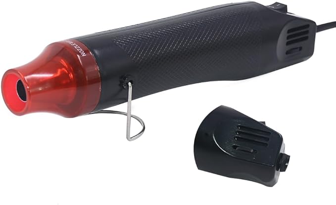 mofa Temp Regulation Heat gun,6.6ft Cable 300W Hot Air Gun for Crafting,Acrylic Paint Dryer Multi-Purpose Electric Heating Nozzle(Black,Red)