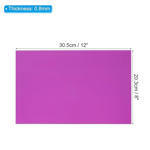PATIKIL 8x12 Inch Anodized Aluminum Sheet Metal, 1Pcs Laser Plates Engraving Blanks 0.5MM Thin Rectangle for Crafting DIY House Laser Engraving, Purple