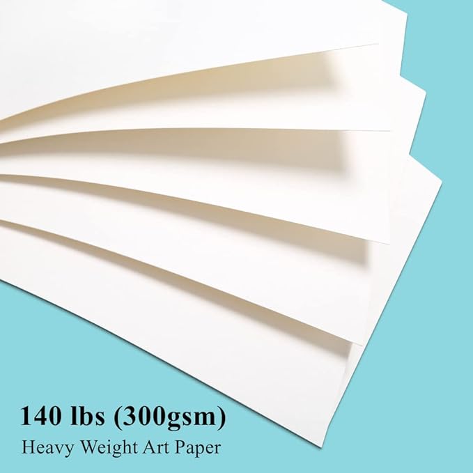 FEITAKE Watercolor Sketchbook 9"x12" Watercolor Paper Pad 100% Cotton/Cold Pressed /140lb (300gsm)/ Acid Free Artist Grade Water Color Art Drawing & Painting Paper -20 Sheets Pack