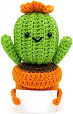 Pin Cushion,Handmade Knitted Pincushions,Cute Pin Cushions Needle Holders for Sewing Quilting Accessory, DIY Crafts or Patchwork Decor.Flowerpot Design Cactus 01
