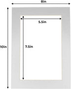 6x8 Mat for 8x10 Frame - Precut Mat Board Acid-Free Show Kit with Backing Board, and Clear Bags Metallic Silver 6x8 Photo Matte Made to Fit a 8x10 Picture Frame Matboard for Framing, Pack of 25 Mats