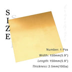 10 Gauge Brass Sheet，H62 Brass Plates Metal 0.098" Thickness x 5.9" Width x 5.9" Lenght, for Models, Crafts, Repairs, Electrical, 1Pcs