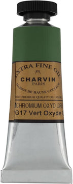 Charvin Extra Fine Oil Paint, Chrome Oxide Green 20 ml - Triple-Milled, Rich Texture, Poppy Oil-Based, Light-Fast, Handmade, Archival Quality