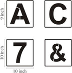 Alphabet Letter and Number Stencils 10 Inch - 40 Pack Large Letters and Numbers Stencil Templates with Signs for Painting on Wood, Reusable Number Letter Stencils for Chalkboard Signs & Wood Wall Art