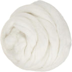 PATIKIL Wool Roving Yarn, 80G/2.82OZ Soft Felting Wool Pure Chunky Roving Yarn Bulk for Needle Felting Knitting Blanket Spinning Weaving DIY Craft, White