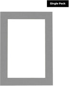 Poster Palooza 8.5x11 Mat Bevel Cut for 7x9 Photos - Acid Free Mid Grey Precut Matboard - For Pictures, Photos, Framing - 4-ply Thickness