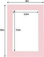 6x8 Mat for 8x10 Frame - Precut Mat Board Acid-Free Soft Pink 6x8 Photo Matte Made to Fit a 8x10 Picture Frame, Premium Matboard for Family Photos, Show Kits, Art, Picture Framing, Pack of 1 Mat