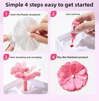 Science Craft Kit: Color Mixing & Dyeing Paper Flower Bouquet for Adults, Teens & Kids 8-12. Handmade Craft for Women's Group Activities & Stem Family Fun, Gift for Birthday Christmas, (Green Florist)