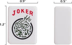 ZGME American Mahjong Set,166 White Tiles with Red Bag and Accessories,4 All-in-One Mahjong Racks with Pushers,Complete Western Mahjong Set