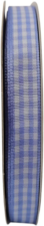 Light Blue Gingham Plaid Checked Ribbon 25 Yard Each Roll 100% Polyester (3/8", Lt.Blue)