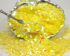 Bright Yellow Iridescent Ice Glitter Flakes for Nail Art - Lightweight Holographic Polyester - 311-4355 - 1/2 oz (14 Grams)