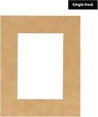 Poster Palooza 11x14 Mat Bevel Cut for 8.5x11 Photos - Acid Free Beige Suede Precut Matboard - for Pictures, Photos, Framing - 4-ply Thickness
