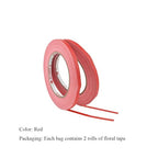 HAHIYO Red 0.25Inch Wide Floral Tape, Waterproof Florist Tape Flower Wrap Adhesive Waterproof Decorative Tape for Bouquet Stem Wrapping Flower Arranging Craft, 2Rolls 200Feet/66Yard Total