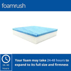 FoamRush 11" x 24" x 24" Gel Memory Foam Bench Cushion Replacement Medium Firm (Upholstery Foam, Seat Replacement, Upholstery Sheet, Foam Rubber Padding, Couch, Sofa Cushion, Mattress) Made in USA