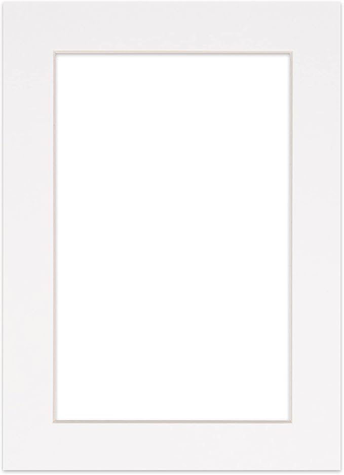 5.5x8.5 Mat for 8.5x11 Frame - Precut Mat Board Acid-Free White 5.5x8.5 Photo Matte For a 8.5x11 Picture Frame, Premium Matboard for Family Photos, Show Kits, Art, Picture Framing, Pack of 25 Mats