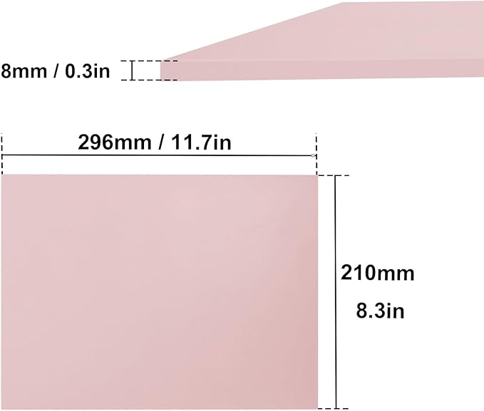 4 Pcs 8.5"x11" Rubber Carving Blocks, A4 Linoleum Blocks, Stamp Carving Blocks for Printmaking, Linocut Artists, Crafts and More,(Pink) by KUKLIPJIM.