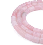 Natural Rose Quartz Crystal Cylinder Stone Loose Semi Gemstone Beads for Jewelry Making 10mmx14mm 38cm
