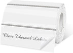 1" x 3" Transparent Thermal Label Stickers,Waterproof Thermal Printer Sticker Labels for Gift Wrapping, Self-Adhesive Name Price Tag DIY Custom Logo Design (500 pcs,Clear)