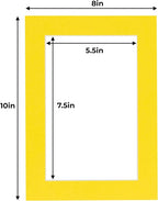 6x8 Mat for 8x10 Frame - Precut Mat Board Acid-Free Yellow 6x8 Photo Matte Made to Fit a 8x10 Picture Frame, Premium Matboard for Family Photos, Show Kits, Art, Picture Framing, Pack of 1 Mat
