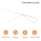 PATIKIL 32 Inch 22 Gauge Floral Stem Wire, 3 Pack/120 Pieces Bouquet Stem Paper Wrapped for DIY Crafts Flower Arrangements, Gold Tone