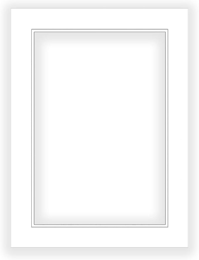 12x16 Mat for 8x12 Photo - Precut White on White Double Mat Picture Matboard for Frames Measuring 12 x 16 Inches - Bevel Cut Matte to Display Art Measuring 8 x 12 Inches - Acid Free ONE MAT