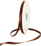 TONIFUL 3/8 Inch x 100yds Coffee Brown Color Satin Ribbon Thin Solid Fabric Ribbons Roll for Gift Wrapping Invitation Floral Hair Balloons Craft Party Wedding Decoration Valentine's Day Bouquet