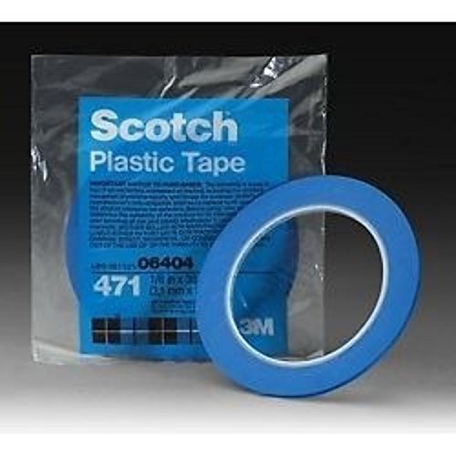 3M Vinyl Tape 471+, 1/8 in x 36 yd, Indigo, 1 Roll, Fine Line Tape for Paint Masking Striping, Color Separation and Complex Designs, High-Temperature, Stretch