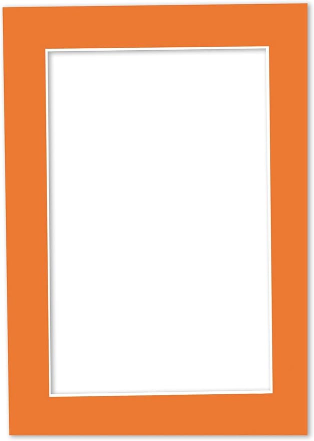 11x14 Mat for 8.5x11 Photo - Precut Orange Picture Matboard for Frames Measuring 11 x 14 Inches - Bevel Cut Matte to Display Art 8.5 x 11 Inches - Acid Free ONE MAT with Backing Board & Clear Bag