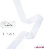 LaRibbons Thin Velvet Ribbon 1 Inch x 25 Yards, White Velvet Ribbon for Christmas Tree, Gift Wrapping, Wreath Bow, Outdoor Decoration