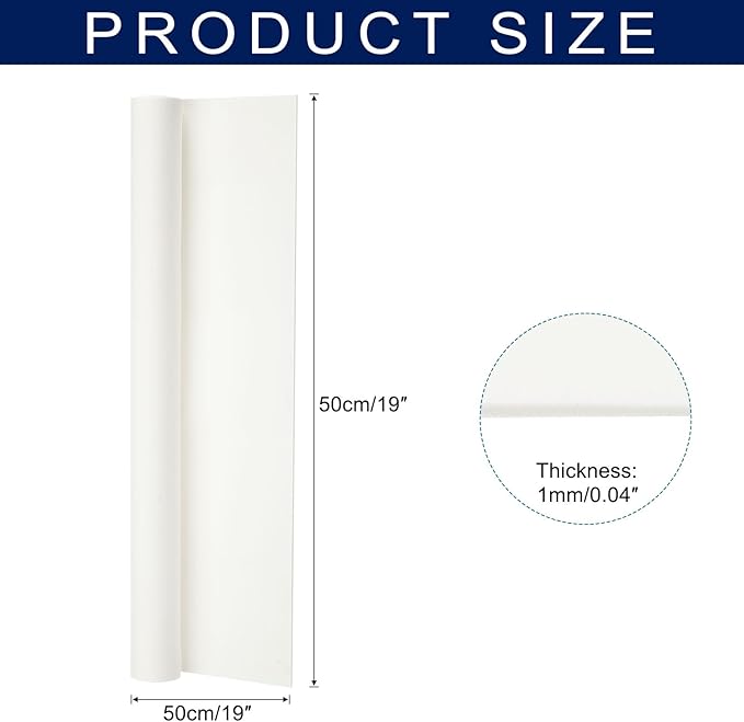 MECCANIXITY Foam Sheets Crafts 19x19 Inch 1mm EVA Craft Foam Paper Foam Sheets for Crafts Projects DIY Cosplay Modeling, White