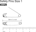 200 PCS 1.1 Inch Heavy Duty Silver Metal Sewing Pins for DIY Crafts Jewelry Making Baby Clothing, Nickel Plated
