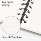 8.3x5.8 Sketch Book, Top Spiral Bound Sketch Pad, 60sheets 92lb/150gsm Nature White Paper, Acid-Free Mixed Media Paper for Painting, Dawing & Art Supplies. N-Grey