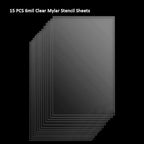 15 Pack 6 Mil Blank Stencil Sheets 12 x 24 inch Mylar Sheet Clear PET Blank Stencil Making Sheet Blank Mylar Templates for DIY Art Craft, Cricut, Silhouette, Vinyl Cutting