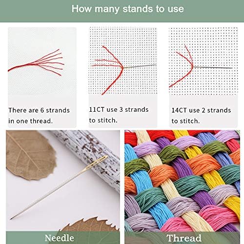 Stitchmelody 14CT Counted Cross Stitch Kits,Unrinted Pattern Embroidery Set-Ancient World Map 20''×16.5''