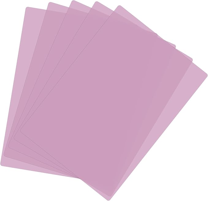 PATIKIL A4 Size Guided Reading Sheet, 5pcs Correction Lighting Gel Filter Colored Overlay Transparent Color Film for Classroom Photo Studio, Purple