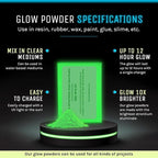 Glow in The Dark Pigment Powder - Neutral and Fluorescent Color for Art Painting, Fine Art, Nail Art Paint, and DIY Crafts - Long Lasting, 10+ Color Options - Neutral Sky Blue - (12 Grams/ .42oz)