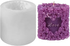 3D Rose Silicone Candle Molds Soap Molds Lovely Wedding Candle Molds Fondant Cake Moulds for Birthday Valentine's Day Wedding