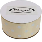 Polka Dot Grosgrain Ribbon 25 Yard Each Roll 100% Polyester (1/1-2", Beige)