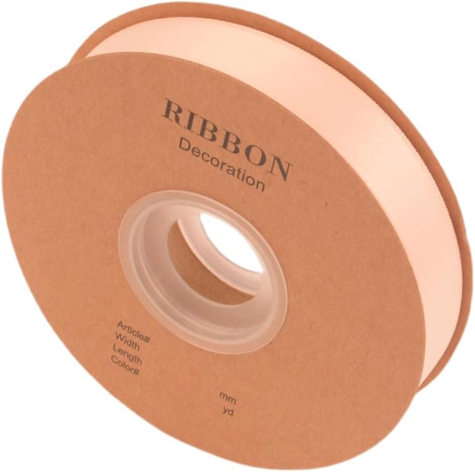 Double Side Satin Ribbon, Continuous 20 Yards,Use for Craft Bows Bouquet, Gift Wrapping, Wedding Decoration, Floral Arrangement (Nude, 4/5 inch)