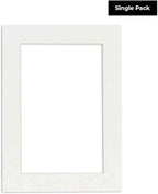 Poster Palooza 8.5x11 Mat Bevel Cut for 7x9 Photos - Acid Free Textured White Precut Matboard - For Pictures, Photos, Framing - 4-ply Thickness