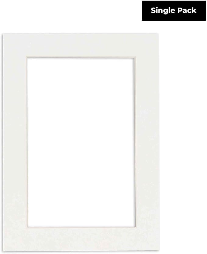 5x7 Mat for 8.5x11 Frame - Precut Mat Board Acid-Free Textured White 5x7 Photo Matte For a 8.5x11 Picture Frame, Premium Matboard for Family Photos, Show Kits, Art, Picture Framing, Pack of 1 Mat