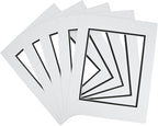 Golden State Art, 11x14 Double Mats for 8x10 - for Photos, Pictures, Frames - Acid-Free, 5 Pack, White Over Black