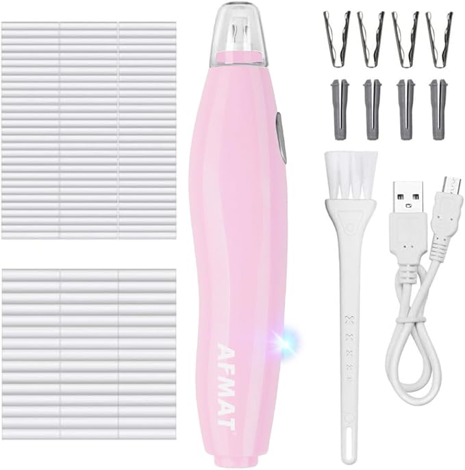AFMAT EE04PK Electric Eraser, with 140 Eraser Refills, Rechargeable Pencil Erasers for Artists, Electric Erasers for Drafting, Drawing, Painting, Sketching, Architectural Plans, Detailer Tool-Pink