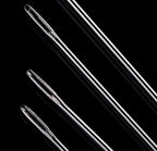 Marcobrothers 10 inch 2 pcs Professional Upholstery Large Eye Long Needle,Easy to Thread,with 1 roll 284 Yard 150D 1mm-Width Leather Sewing Waxed Thread, Silver Black(MJ01-FBA-A0215201-MAXX1MR)
