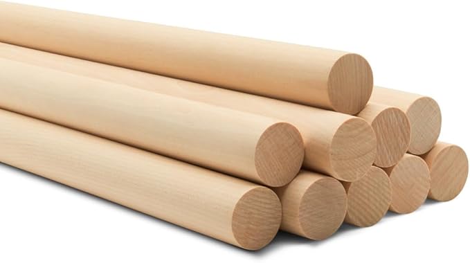 Dowel Rods Wood Sticks Wooden Dowel Rods - 1/2 x 36 Inch Unfinished Hardwood Sticks - for Crafts and DIYers - 25 Pieces by Woodpeckers